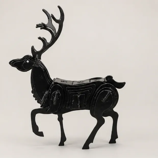 Profile studio visual of the stag and its branching antlers